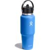 image:imageHydro Flask Travel Water Bottle  Insulated Stainless Steel  Wide Straw Lid Non Spill Leakproof in 40 Oz Capri BlueCASCADE