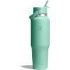 image:imageHydro Flask Travel Water Bottle  Insulated Stainless Steel  Wide Straw Lid Non Spill Leakproof in 40 Oz Capri BlueMERMAID GREEN