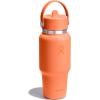 image:imageHydro Flask Travel Water Bottle  Insulated Stainless Steel  Wide Straw Lid Non Spill Leakproof in 40 Oz Capri BlueNECTAR ORANGE
