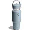 image:imageHydro Flask Travel Water Bottle  Insulated Stainless Steel  Wide Straw Lid Non Spill Leakproof in 40 Oz Capri BlueSHALE GRAY