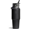 image:imageHydro Flask Travel Water Bottle  Insulated Stainless Steel  Wide Straw Lid Non Spill Leakproof in 40 Oz Capri BlueTONAL BLACK