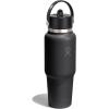 image:imageHydro Flask Travel Water Bottle  Insulated Stainless Steel  Wide Straw Lid Non Spill Leakproof in 40 Oz Capri BlueTONAL BLACK
