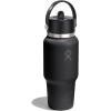 image:imageHydro Flask Travel Water Bottle  Insulated Stainless Steel  Wide Straw Lid Non Spill Leakproof in 40 Oz Capri BlueTONAL BLACK