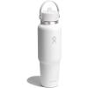 image:imageHydro Flask Travel Water Bottle  Insulated Stainless Steel  Wide Straw Lid Non Spill Leakproof in 40 Oz Capri BlueTONAL WHITE