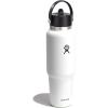 image:imageHydro Flask Travel Water Bottle  Insulated Stainless Steel  Wide Straw Lid Non Spill Leakproof in 40 Oz Capri BlueWhite