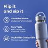 image:imageHydro Flask Travel Water Bottle  Insulated Stainless Steel  Wide Straw Lid Non Spill Leakproof in 40 Oz Capri BlueWhite