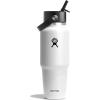 image:imageHydro Flask Travel Water Bottle  Insulated Stainless Steel  Wide Straw Lid Non Spill Leakproof in 40 Oz Capri BlueWhite