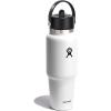 image:imageHydro Flask Travel Water Bottle  Insulated Stainless Steel  Wide Straw Lid Non Spill Leakproof in 40 Oz Capri BlueWhite