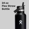 image:imageHydro Flask Water Bottle  Insulated Stainless Steel  Straw Lid Non Spill Leakproof in 24 Oz Shale GrayBlack