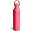 image:imageHydro Flask Water Bottle  Insulated Stainless Steel  Straw Lid Non Spill Leakproof in 24 Oz Shale GrayPOPSTAR PINK