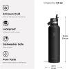 image:imageHydro Flask Water Bottle  Insulated Stainless Steel  Straw Lid Non Spill Leakproof in 24 Oz Shale GraySHALE GRAY