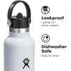 image:imageHydro Flask Water Bottle  Insulated Stainless Steel  Straw Lid Non Spill Leakproof in 24 Oz Shale GrayWhite