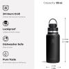 image:imageHydro Flask Water Bottle  Insulated Stainless Steel  Wide Mouth Flex Chug Lid Non Spill Leakproof in 32 Oz Harbor BlueTONAL BLACK
