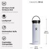 image:imageHydro Flask Water Bottle  Insulated Stainless Steel  Wide Mouth Flex Lid Non Spill Leakproof and Refillable in 40 Oz Popstar PinkLupine