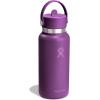 image:imageHydro Flask Water Bottle  Insulated Stainless Steel  Wide Mouth Flex Straw Lid Non Spill Leakproof and Refillable in 32 Oz Mermaid GreenBeachplum