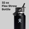 image:imageHydro Flask Water Bottle  Insulated Stainless Steel  Wide Mouth Flex Straw Lid Non Spill Leakproof and Refillable in 32 Oz Mermaid GreenBlack