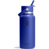 image:imageHydro Flask Water Bottle  Insulated Stainless Steel  Wide Mouth Flex Straw Lid Non Spill Leakproof and Refillable in 32 Oz Mermaid GreenCAPRI BLUE