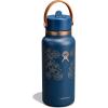 image:imageHydro Flask Water Bottle  Insulated Stainless Steel  Wide Mouth Flex Straw Lid Non Spill Leakproof and Refillable in 32 Oz Mermaid GreenWestern Dark Blue