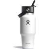 image:imageHydro Flask Travel Water Bottle  Insulated Stainless Steel  Wide Straw Lid Non Spill Leakproof in 40 Oz Capri BlueWhite