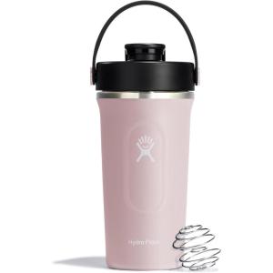 image:imageHydro Flask Shaker Bottle  Insulated Stainless Steel Gym Bottle for Pre Workout amp Protein 24 Oz Agave GreenTrillium Pink