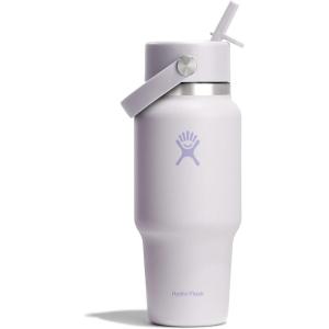 image:imageHydro Flask Travel Water Bottle  Insulated Stainless Steel  Wide Straw Lid Non Spill Leakproof in 40 Oz Capri BlueCLOUD PINK
