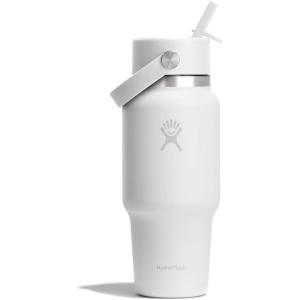 image:imageHydro Flask Travel Water Bottle  Insulated Stainless Steel  Wide Straw Lid Non Spill Leakproof in 40 Oz Capri BlueTONAL WHITE