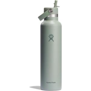 image:imageHydro Flask Water Bottle  Insulated Stainless Steel  Straw Lid Non Spill Leakproof in 24 Oz Shale GrayAGAVE