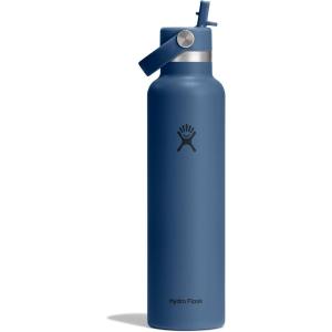 image:imageHydro Flask Water Bottle  Insulated Stainless Steel  Straw Lid Non Spill Leakproof in 24 Oz Shale GrayHARBOR BLUE