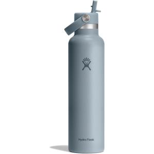 image:imageHydro Flask Water Bottle  Insulated Stainless Steel  Straw Lid Non Spill Leakproof in 24 Oz Shale GraySHALE GRAY