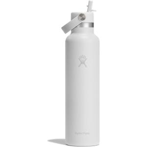 image:imageHydro Flask Water Bottle  Insulated Stainless Steel  Straw Lid Non Spill Leakproof in 24 Oz Shale GrayTONAL WHITE