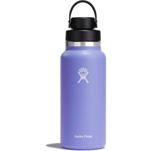 image:imageHydro Flask Water Bottle  Insulated Stainless Steel  Wide Mouth Flex Chug Lid Non Spill Leakproof in 32 Oz Harbor BlueLUPINE