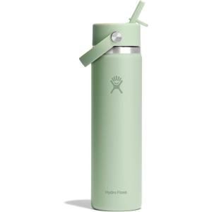 image:imageHydro Flask Water Bottle  Insulated Stainless Steel  Wide Mouth Flex Straw Lid Non Spill Leakproof and Refillable in 32 Oz Mermaid GreenAloe