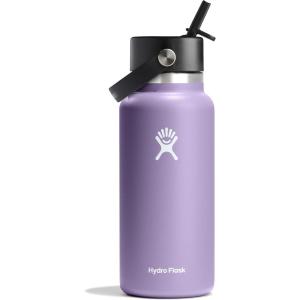 image:imageHydro Flask Water Bottle  Insulated Stainless Steel  Wide Mouth Flex Straw Lid Non Spill Leakproof and Refillable in 32 Oz Mermaid GreenMoonshadow