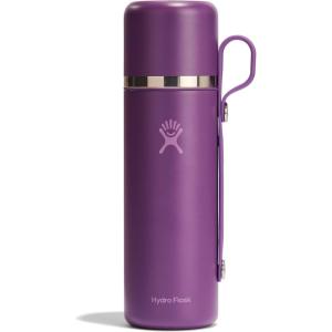 image:imageHydro Flask Hot Flask amp Cup  Insulated Stainless Steel Hot Drink Travel Container for Coffee amp Tea 36 Oz Oat TanBEACHPLUM PURPLE