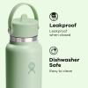image:imageHydro Flask Water Bottle  Insulated Stainless Steel  Wide Straw Lid Non Spill Leakproof in 24 Oz Forest Green ArcAloe