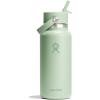 image:imageHydro Flask Water Bottle  Insulated Stainless Steel  Wide Straw Lid Non Spill Leakproof in 24 Oz Forest Green ArcAloe