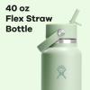image:imageHydro Flask Water Bottle  Insulated Stainless Steel  Wide Straw Lid Non Spill Leakproof in 24 Oz Forest Green ArcAloe
