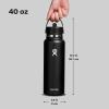 image:imageHydro Flask Water Bottle  Insulated Stainless Steel  Wide Straw Lid Non Spill Leakproof in 24 Oz Forest Green ArcBlack