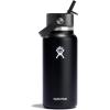 image:imageHydro Flask Water Bottle  Insulated Stainless Steel  Wide Straw Lid Non Spill Leakproof in 24 Oz Forest Green ArcBlack