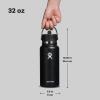 image:imageHydro Flask Water Bottle  Insulated Stainless Steel  Wide Straw Lid Non Spill Leakproof in 24 Oz Forest Green ArcBlack