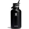 image:imageHydro Flask Water Bottle  Insulated Stainless Steel  Wide Straw Lid Non Spill Leakproof in 24 Oz Forest Green ArcBlack