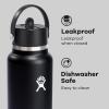 image:imageHydro Flask Water Bottle  Insulated Stainless Steel  Wide Straw Lid Non Spill Leakproof in 24 Oz Forest Green ArcBlack