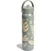image:imageHydro Flask Water Bottle  Insulated Stainless Steel  Wide Straw Lid Non Spill Leakproof in 24 Oz Forest Green ArcBotanical Bliss Agave