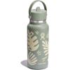 image:imageHydro Flask Water Bottle  Insulated Stainless Steel  Wide Straw Lid Non Spill Leakproof in 24 Oz Forest Green ArcBotanical Bliss Agave