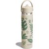 image:imageHydro Flask Water Bottle  Insulated Stainless Steel  Wide Straw Lid Non Spill Leakproof in 24 Oz Forest Green ArcBotanical Bliss Coconut