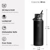 image:imageHydro Flask Water Bottle  Insulated Stainless Steel  Wide Straw Lid Non Spill Leakproof in 24 Oz Forest Green ArcCAPRI BLUE