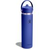 image:imageHydro Flask Water Bottle  Insulated Stainless Steel  Wide Straw Lid Non Spill Leakproof in 24 Oz Forest Green ArcCAPRI BLUE