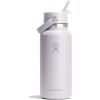 image:imageHydro Flask Water Bottle  Insulated Stainless Steel  Wide Straw Lid Non Spill Leakproof in 24 Oz Forest Green ArcCLOUD PINK