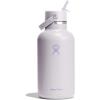 image:imageHydro Flask Water Bottle  Insulated Stainless Steel  Wide Straw Lid Non Spill Leakproof in 24 Oz Forest Green ArcCLOUD PINK