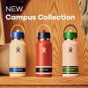 image:imageHydro Flask Water Bottle  Insulated Stainless Steel  Wide Straw Lid Non Spill Leakproof in 24 Oz Forest Green ArcCampus Ivory